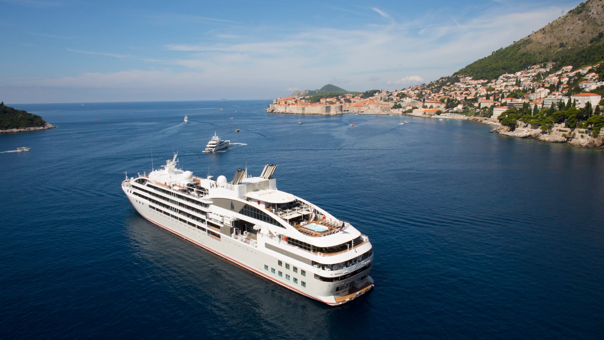 A cruise ship sailing in the Mediterranean